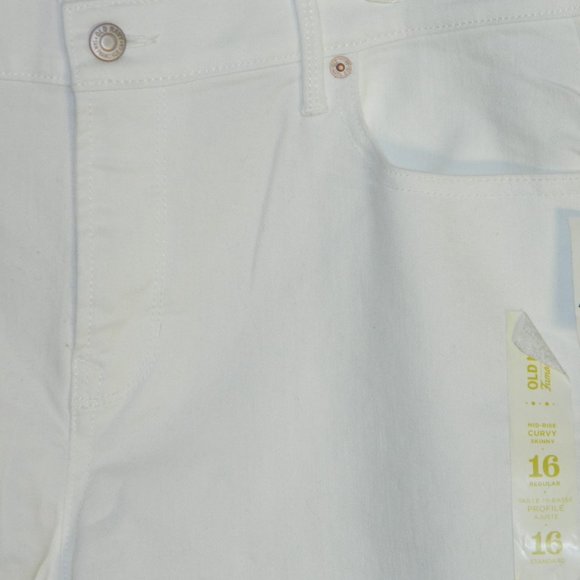 2 for/$30 Old Navy Curvy Mid Rise Straight Leg Bright White Jeans Size 16 - Picture 6 of 10